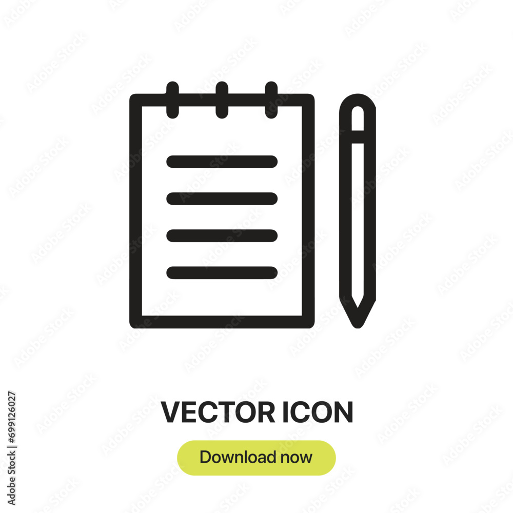 Poster notes icon vector. linear-style sign for mobile concept and web design. notes symbol illustration. p