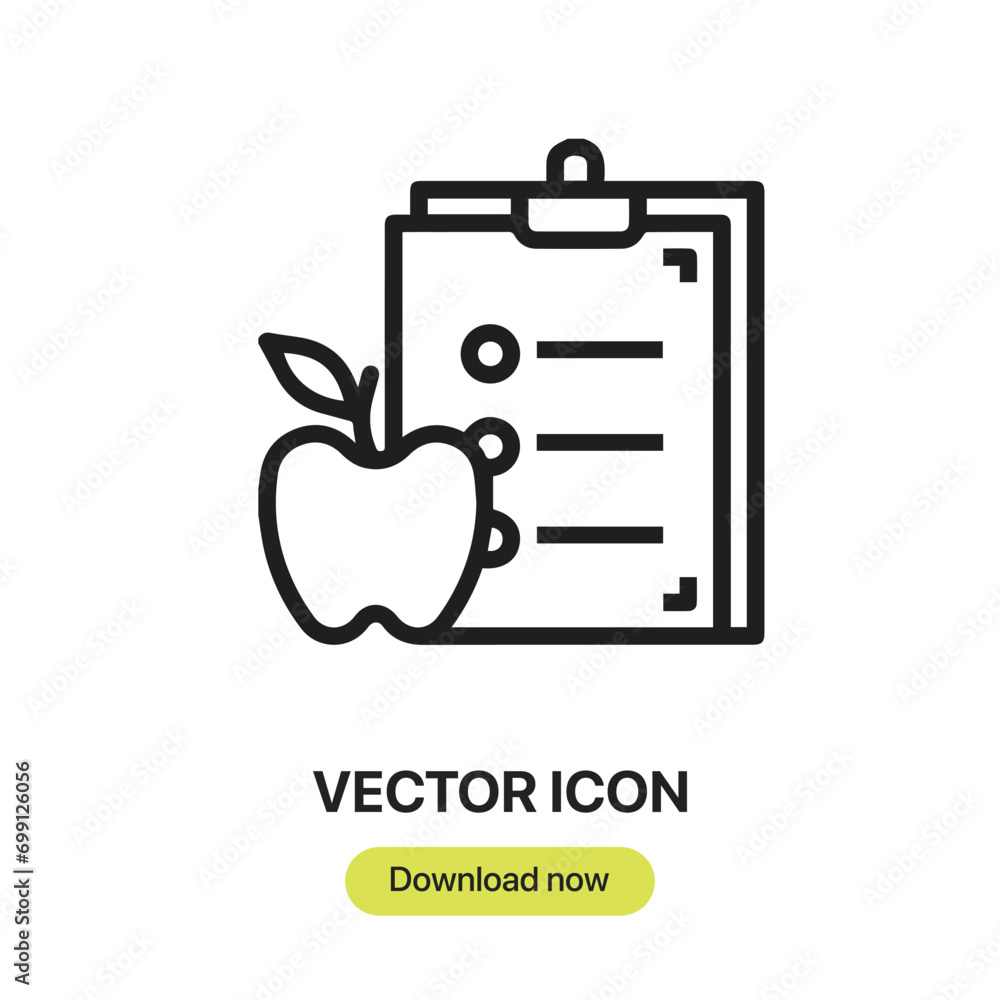 Poster diet icon vector. linear-style sign for mobile concept and web design. diet symbol illustration. pix