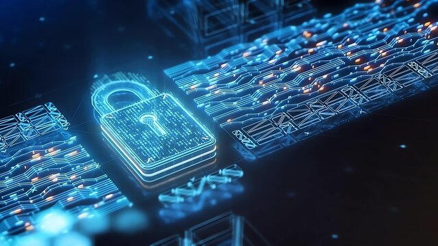 Cybersecurity and privacy concepts to protect data. Lock icon and internet network security technology. Businessman protecting personal data on smartphone, virtual screen interfaces. cyber security. 