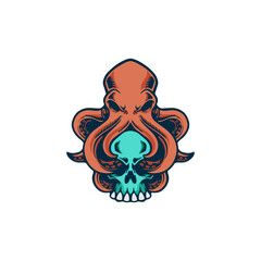 skull head hand drawn vector