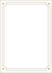 Art deco frame. Vintage linear border. Retro design template for wedding invitations, menus, leaflets and greeting cards.