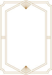 Art deco frame. Vintage linear border. Retro design template for wedding invitations, menus, leaflets and greeting cards.