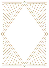 Art deco frame. Vintage linear border. Retro design template for wedding invitations, menus, leaflets and greeting cards. © Marina Zlochin