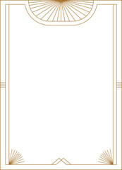 Art deco frame. Vintage linear border. Retro design template for wedding invitations, menus, leaflets and greeting cards.