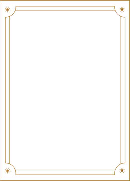 Art deco frame. Vintage linear border. Retro design template for wedding invitations, menus, leaflets and greeting cards.