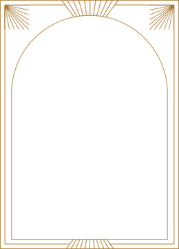Art deco frame. Vintage linear border. Retro design template for wedding invitations, menus, leaflets and greeting cards.