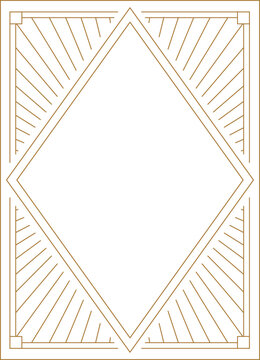 Art deco frame. Vintage linear border. Retro design template for wedding invitations, menus, leaflets and greeting cards.