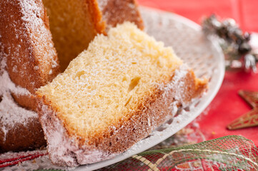 Pandoro is a classic Christmas dessert in Italy leavened and made with icing sugar similar to Panettone.