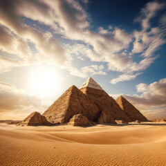 Fototapeta na wymiar The pyramids in Giza, Egypt