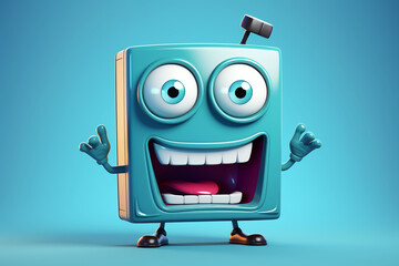 Naklejka premium old tv mascot. cartoon vector 3d