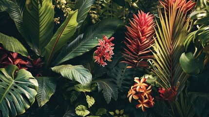 Nature wildlife botanical tropical - obrazy, fototapety, plakaty