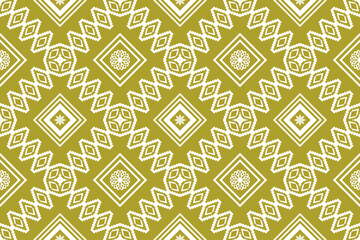Ethnic Figure aztec embroidery style. Geometric ikat oriental traditional art pattern.Design for ethnic background,wallpaper,fashion,clothing,wrapping,fabric,element,sarong,graphic,vector illustration