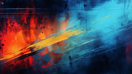 Vibrant digital abstract with a focus on textures and layers