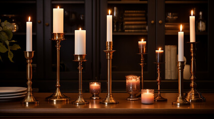 Antique Brass and Copper Candle Holders