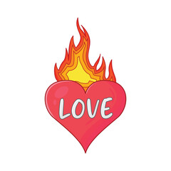 heart with fire illustration