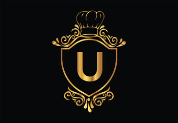 Kitchen chef had with latter U illustrator icon