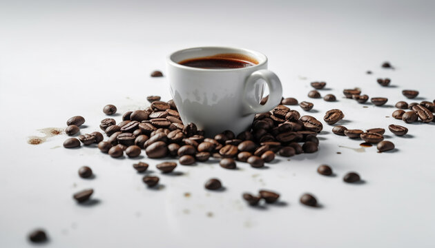 Freshness of coffee bean in a close up, a caffeine addiction generated by AI
