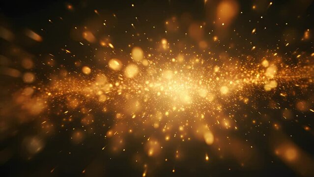gold sparkling abstract glowing particles