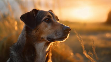 Close-up of the dog in nature