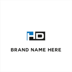 HD logo. H D design. White HD letter. HD, H D letter logo design. Initial letter HD linked circle uppercase monogram logo. H D letter logo vector design.	
