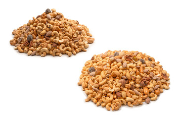 A group of almonds, pistachios, walnuts, macadamia, cashews.