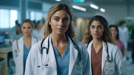 Close-up of Female Doctors standing at the hospital