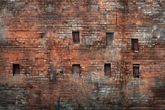 Old brick wall texture background for interior or exterior design with copy space