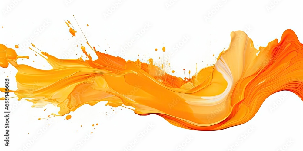 Aufkleber orange liquid flowing abstract setting generative ai