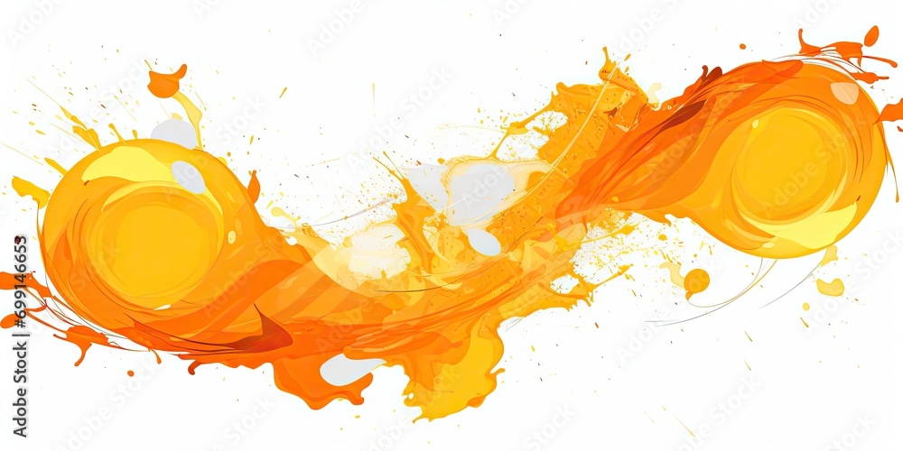 Poster orange water flowing transparent setting generative ai