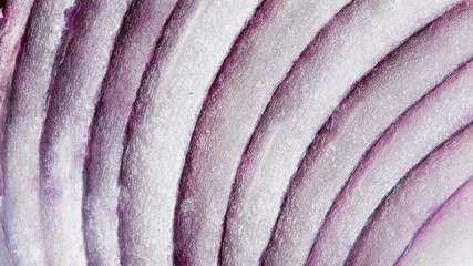 Macro detail from red onion cut section - obrazy, fototapety, plakaty