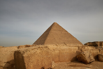 View of Menkaure Pyramid in Giza, Cairo