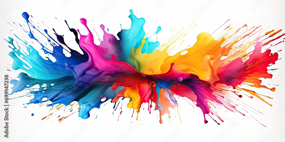 Poster rainbow water flowing abstract background generative ai