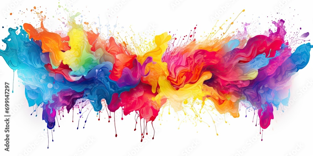 Poster rainbow water splash abstract backdrop generative ai