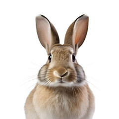 Fototapeta premium Close up Image of a Rabbit, Isolated on Transparent Background, PNG