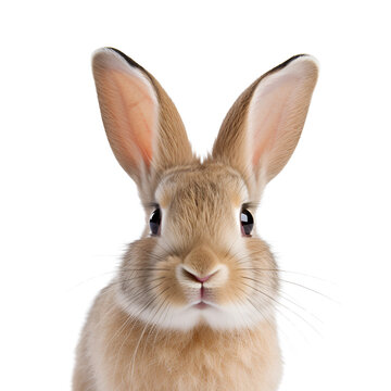 Photo of a Rabbit: A Close up, Isolated on Transparent Background, PNG