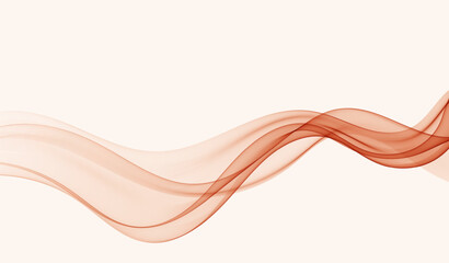 Abstract peach swirl wave background. Design element, transparent wave flow lines.