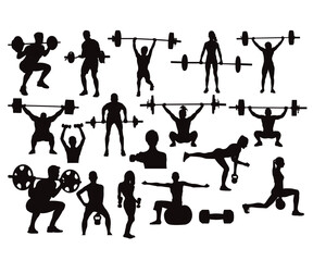 Weight Lifting, Weight Lifting SVG Bundle, Weight Lifting Women, Gym Silhouette, Weight Lifting Vector, Powerlifting Svg, Female
