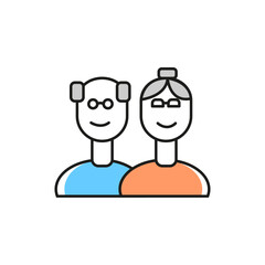 Old couple icon isolated in white and black colors. old couple outline vector icon from people collection for web, mobile apps.