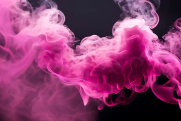 Foto op Aluminium Forma abstrata e fluida de fumaça cor-de-rosa muito densa. © Angela