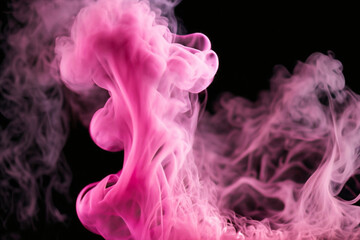 Forma abstrata e fluida de fumaça cor-de-rosa muito densa.