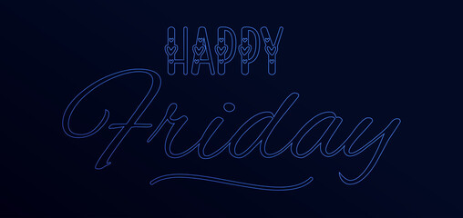 Happy Friday Stylish Text Design illustration