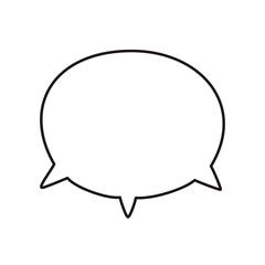 Fototapeta premium Speech bubble drawn with thin line. Line art icon png clipart isolated on transparent background
