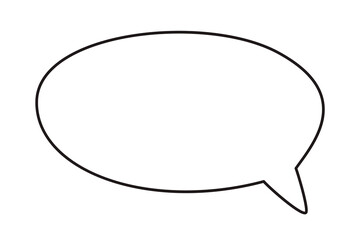 Speech bubble drawn with thin line. Line art icon png clipart isolated on transparent background