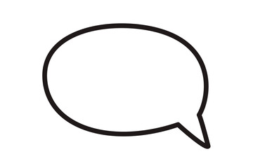 Speech bubble drawn with thin line. Line art icon png clipart isolated on transparent background