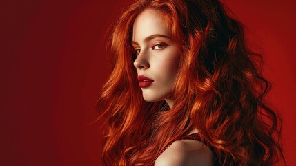 Obraz premium Beauty girl with long and shiny wavy Hair ,coloring and toning, shatush and balayash . Beautiful woman model with curly hairstyle