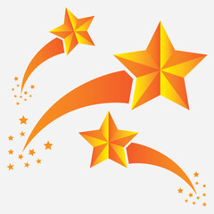 Abstract Falling Star Vector. golden star, star symbol. star logo. 