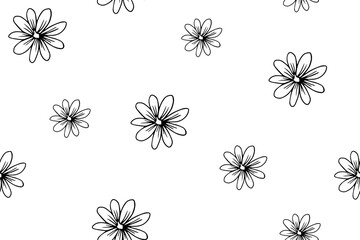 Seamless pattern of elegant hand drawn flowers. Great for wedding decoration, design, packaging, banners or advertising. Vector illustration EPS10. Isolated on white background