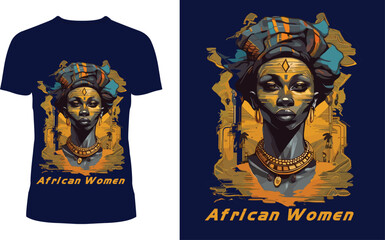 African Women T-Shirt Design.