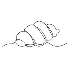 croissant continuous line art