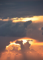 Cumulus clouds sunrise sunset